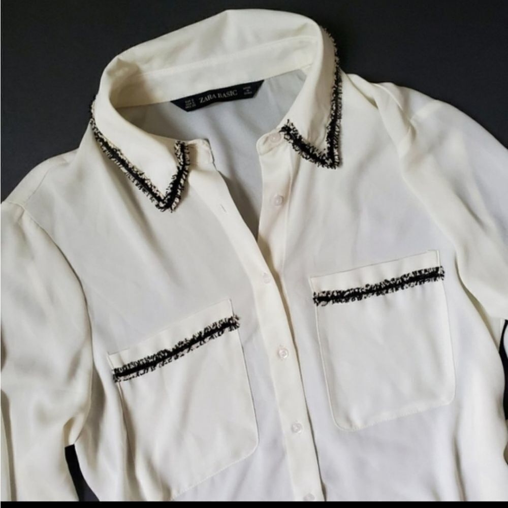 Zara Basicwhite Button Down Blouse - image 3
